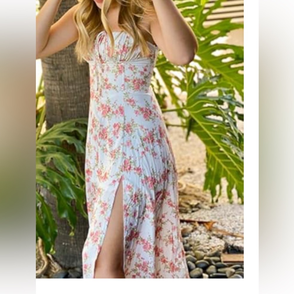 Floral boho corset dress